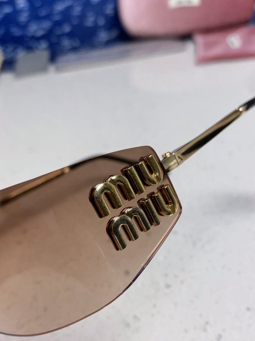 Miu Miu Rimless Gradient Sunglasses with Logo Detail - Picture 8 of 10